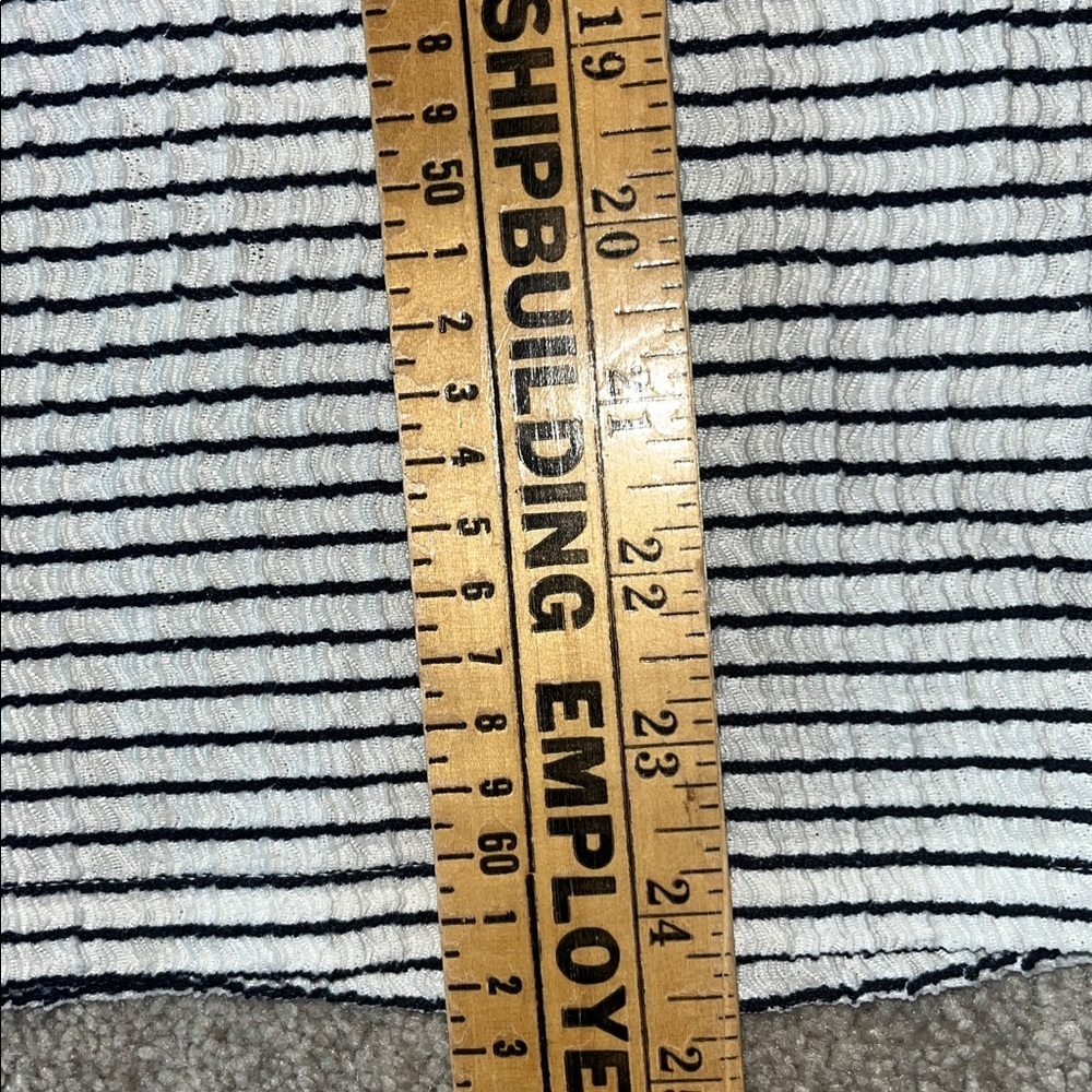 LOFT Striped Pleated Puff Long Sleeve Top Size M - Picture 6 of 7
